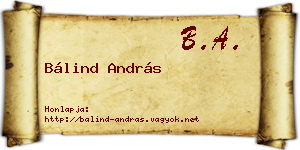 Bálind András névjegykártya