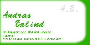 andras balind business card